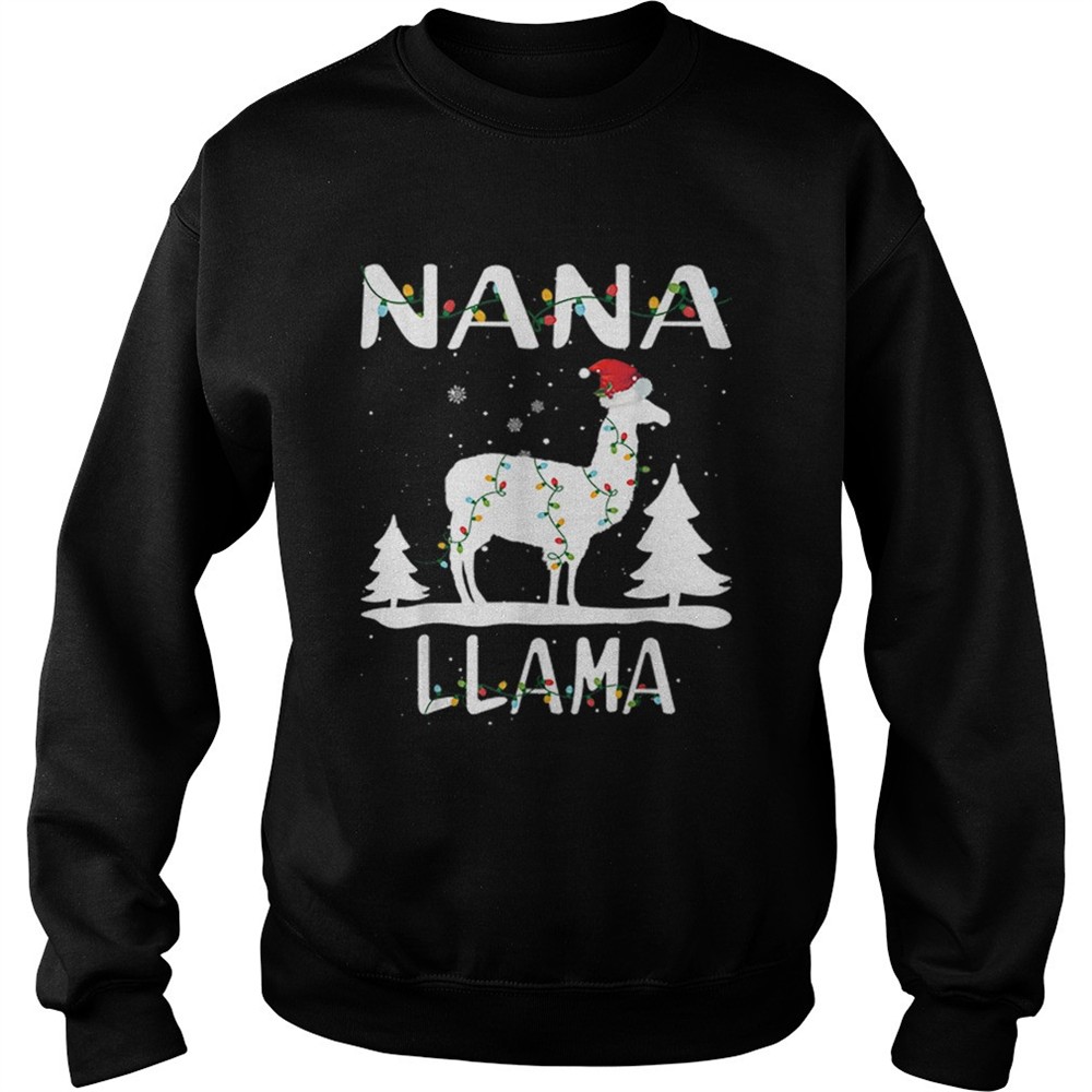 Nana Llama Christmas Funny Matching Family Pajama Gift shirt