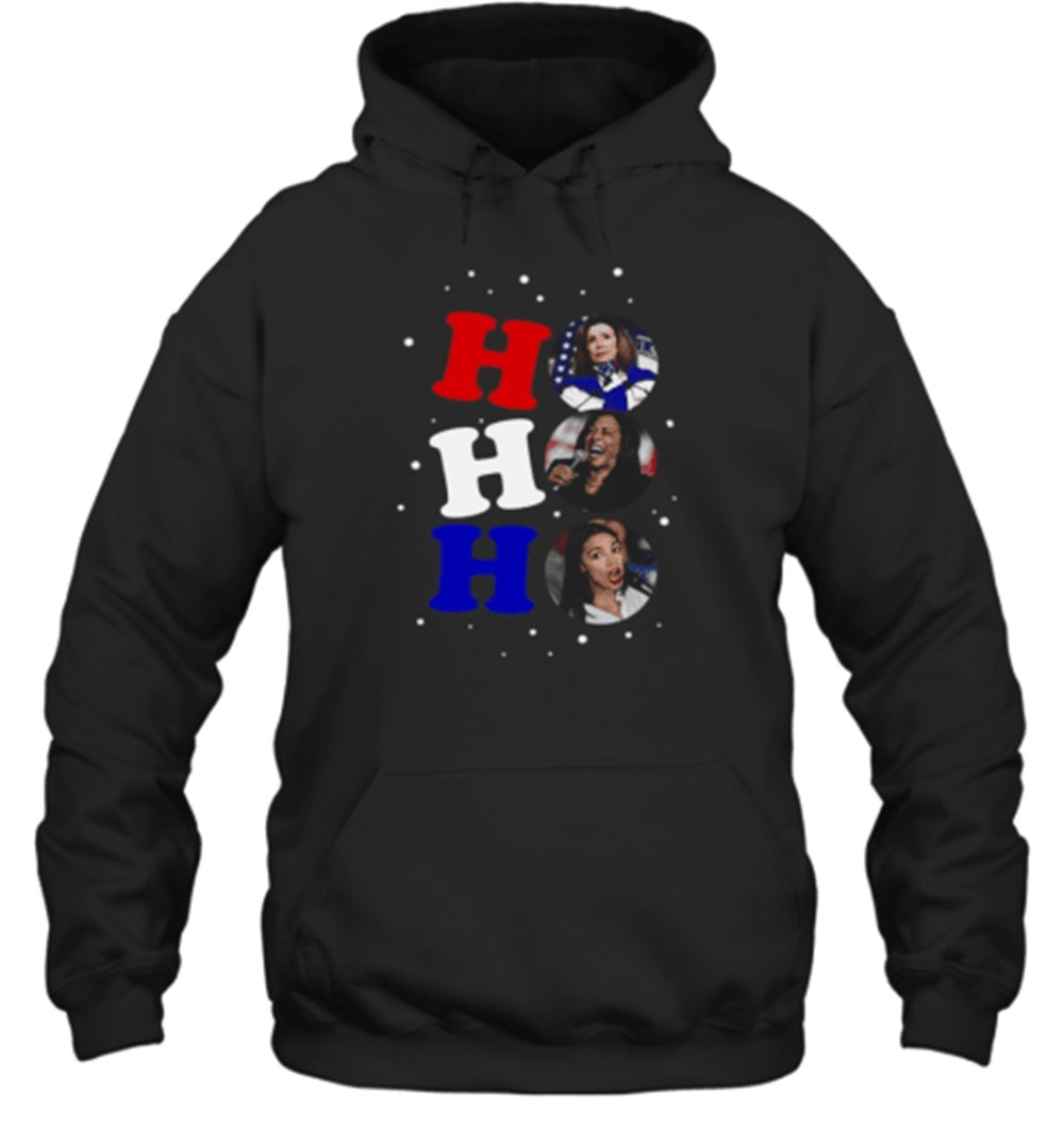 Nancy Pelosi Kamala Ocasio Cortez Ho Ho Ho Christmas T-Shirt
