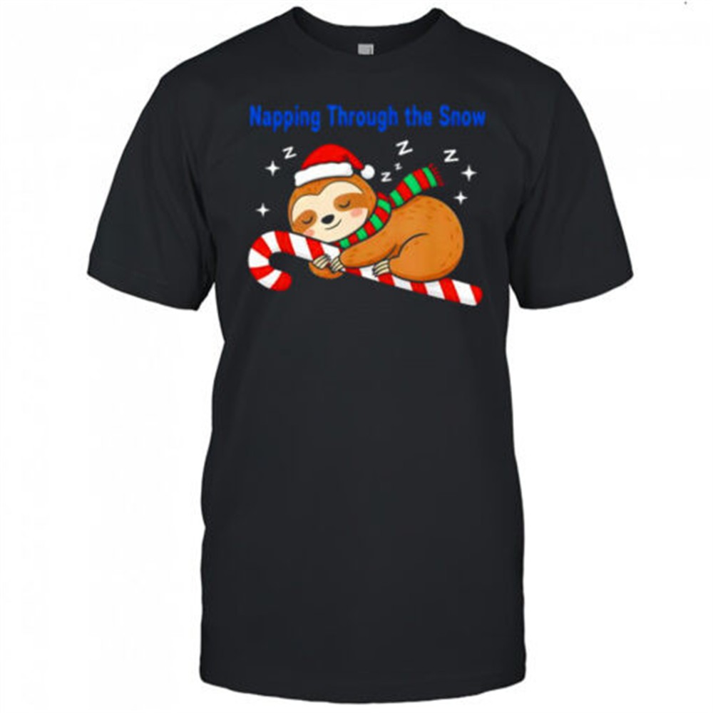 napping-through-the-snow-christmas-sloth-candy-cane-shirt-dv64bzuj Napping Through The Snow Christmas Sloth Candy Cane shirt