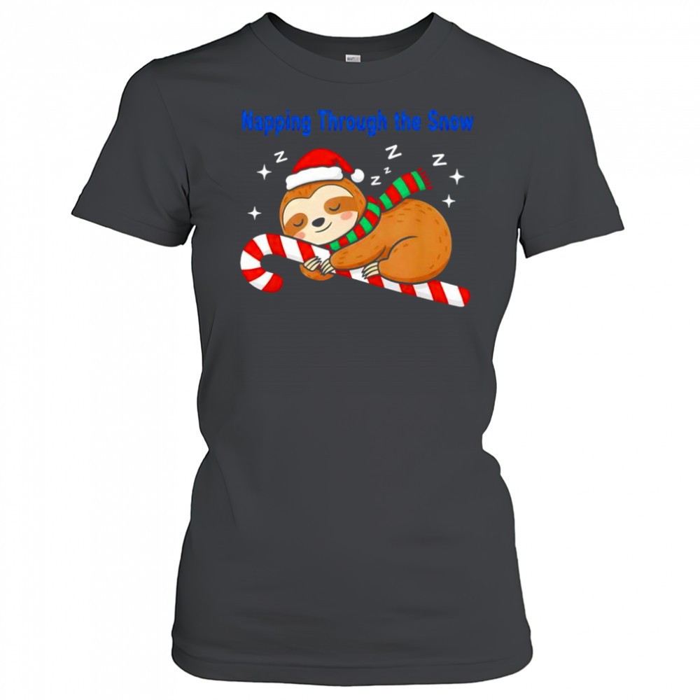 napping-through-the-snow-christmas-sloth-candy-cane-shirt-dv64bzuj Napping Through The Snow Christmas Sloth Candy Cane shirt