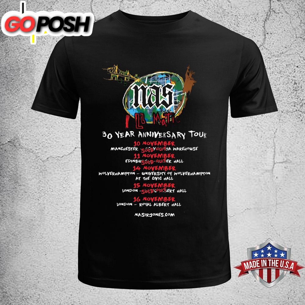 Nas Illmatic 30th Anniversary 2024 UK Arena Tour Unisex T-Shirt