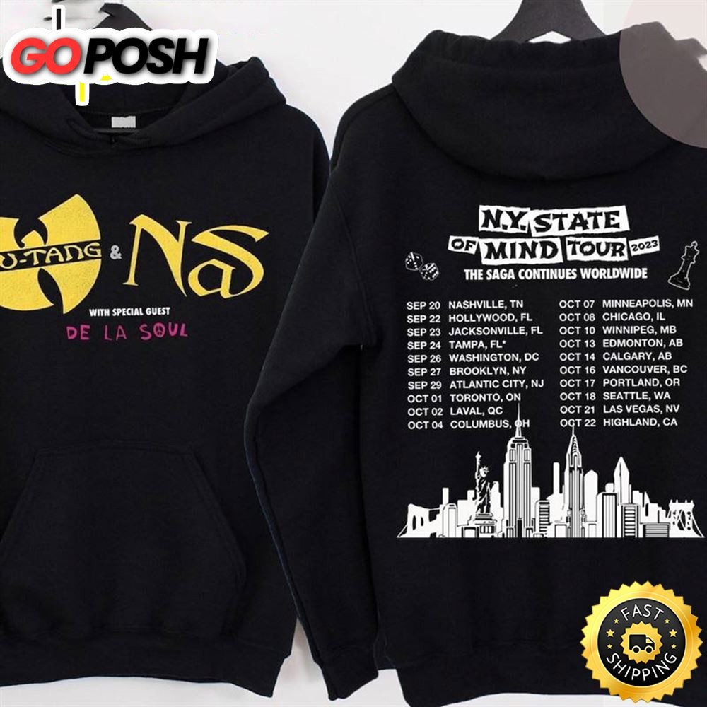 Nas Wu Tang Clan Hoodie Ny State Of Mind Tour Unisex Tshirt