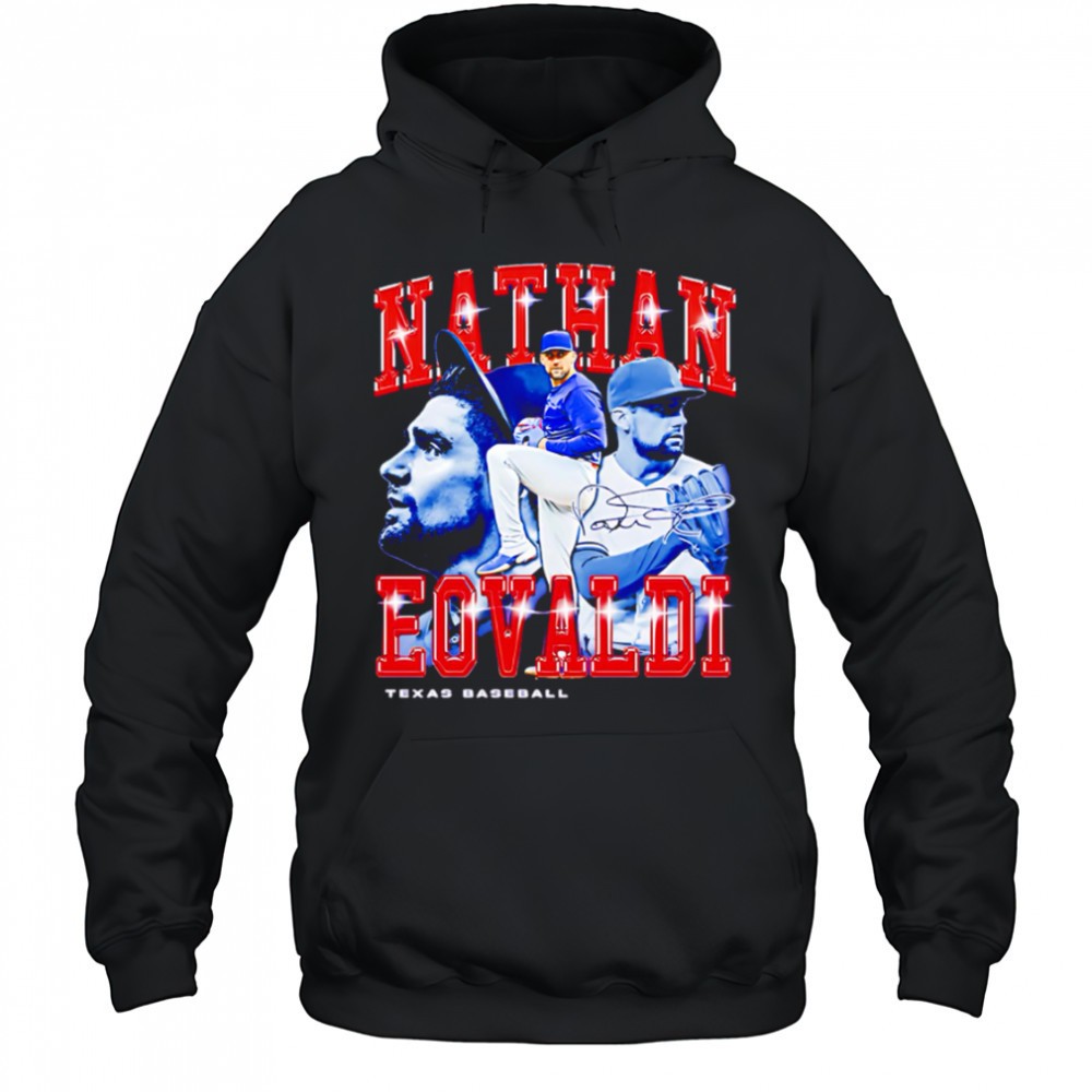 Nathan Eovaldi Retro Flair Texas baseball signatue shirt