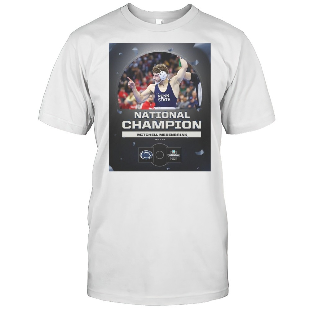 national-champion-mitchell-mesenbrink-165-lbs-penn-state-nittany-lions-wrestling-25dpnyxm National Champion Mitchell Mesenbrink 165 LBS Penn State Nittany Lions Wrestling Championship 2025 T-shirt