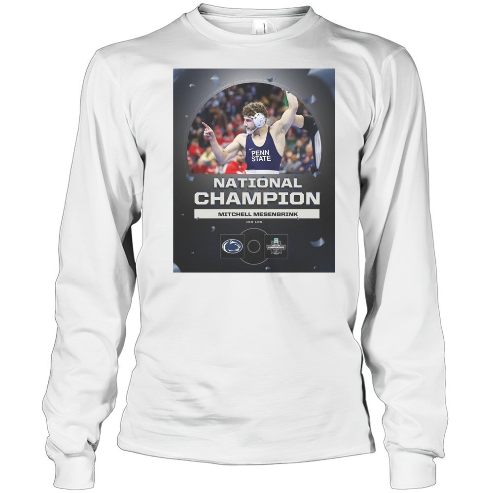 national-champion-mitchell-mesenbrink-165-lbs-penn-state-nittany-lions-wrestling-25dpnyxm National Champion Mitchell Mesenbrink 165 LBS Penn State Nittany Lions Wrestling Championship 2025 T-shirt