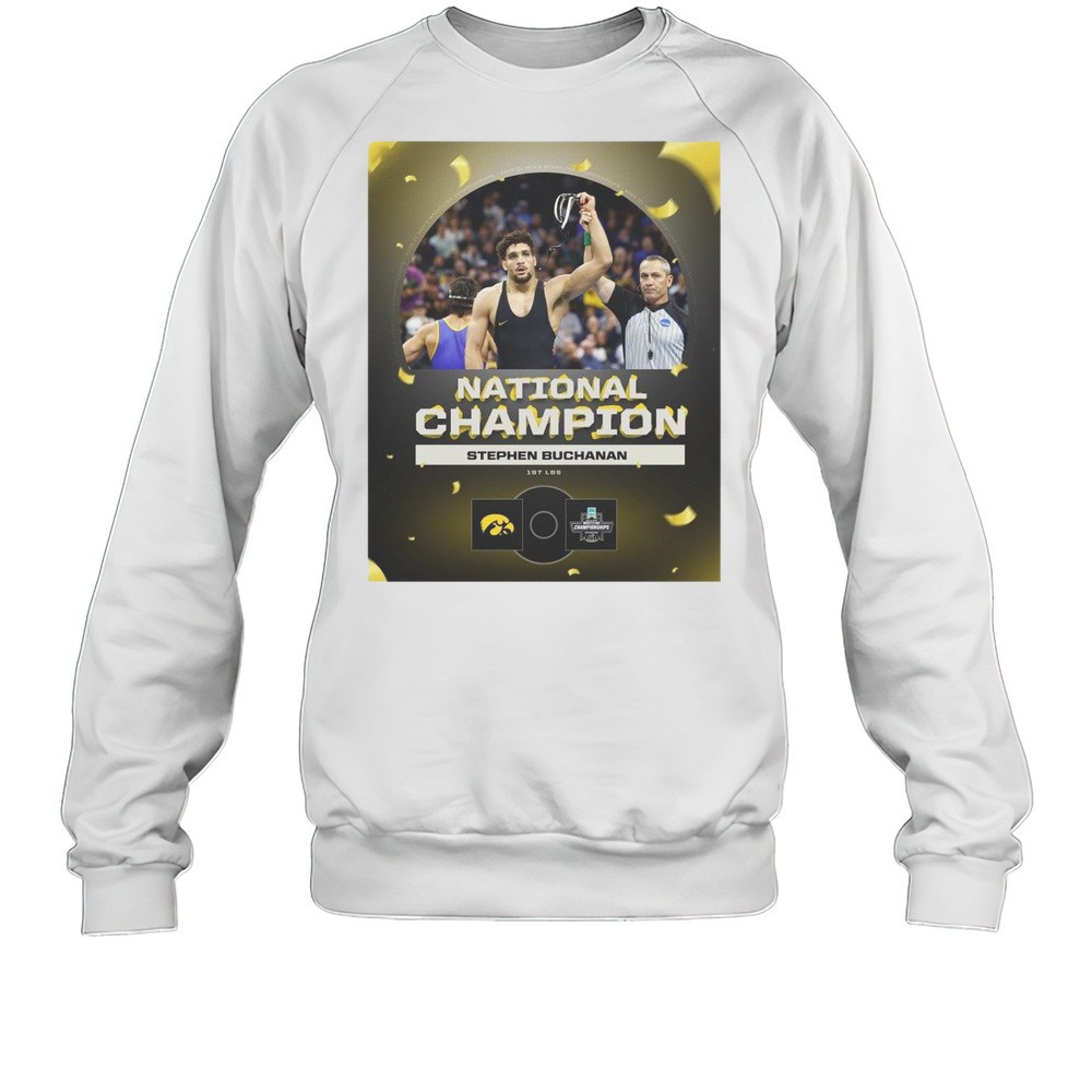 National Champion Stephen Buchanan 197 LBS Iowa Hawkeye Wrestling Championship 2025 T-shirt