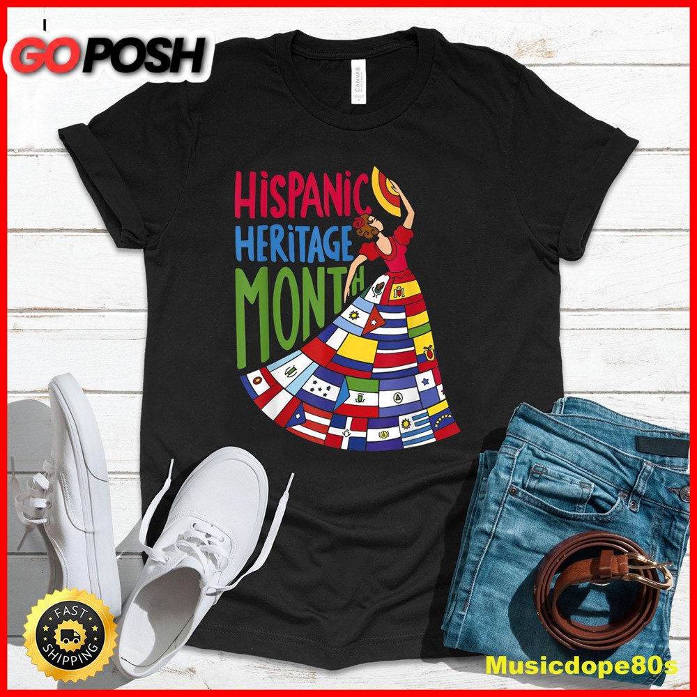National Hispanic Heritage Month Celebration Flags Men Women T-Shirt