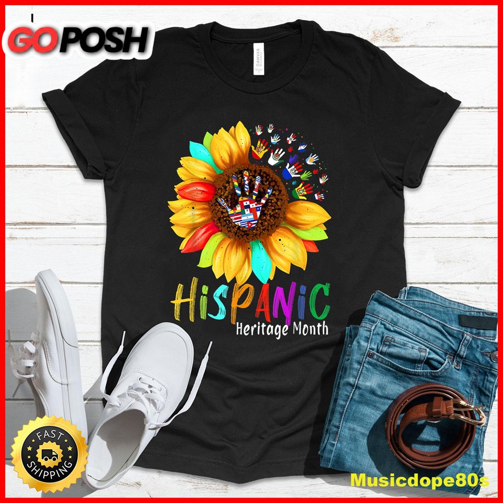 National Hispanic Heritage Month Sunflower All Countries T-Shirt
