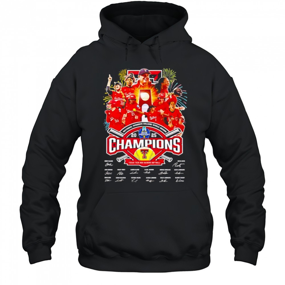 National Womens College World Series Champions 2025 Texas Tech Red Raiders softball shirt
