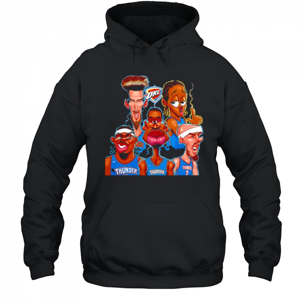 Nba Finals Okc Thunder team players caricature cartoon shirt