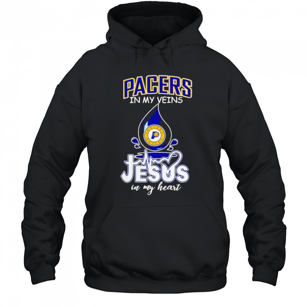 NBA Indiana Pacers In My Veins Jesus In My Heart 2025 shirt