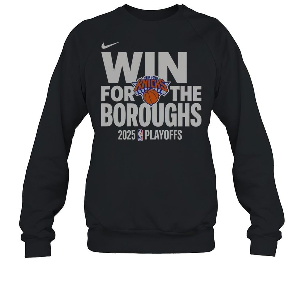 NBA Playoffs Win For The Boroughs New York Knicks Logo 2025 T-Shirt