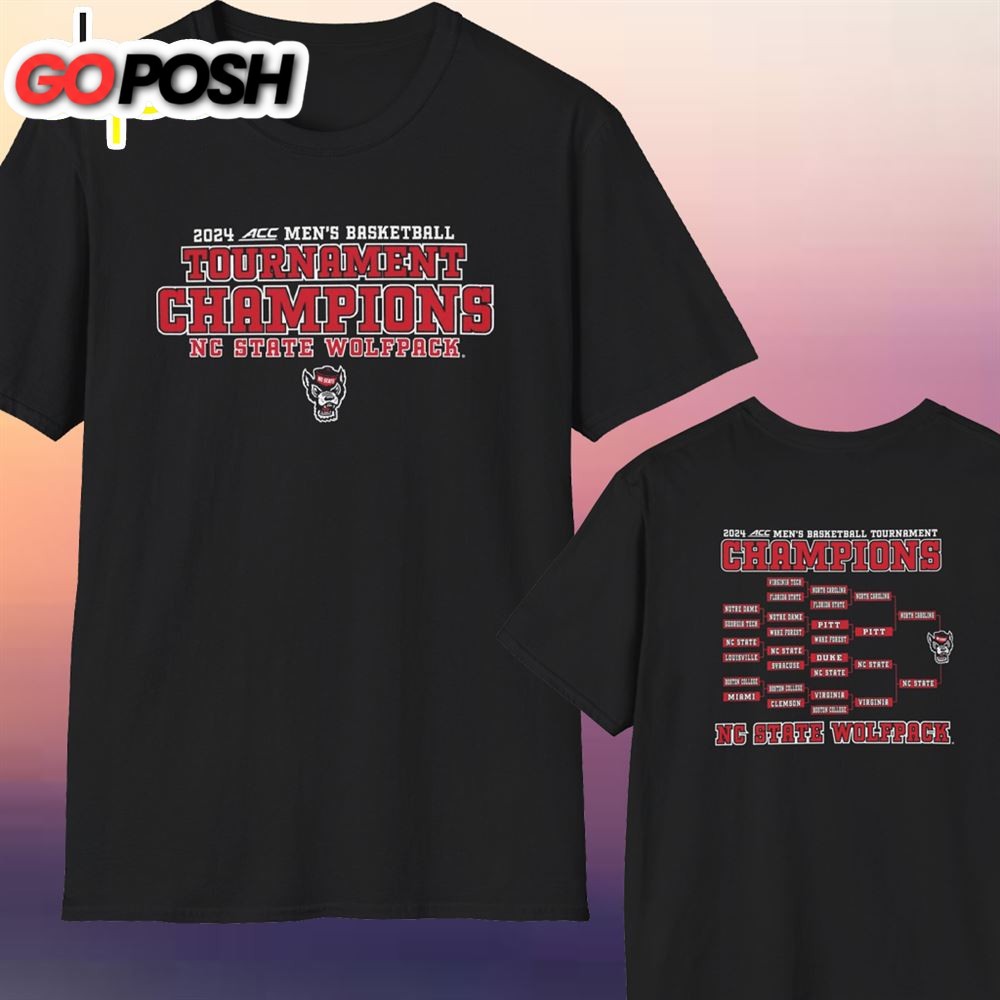NC State Wolfpack 2024 ACC Basketball Tournament Champions Shirt