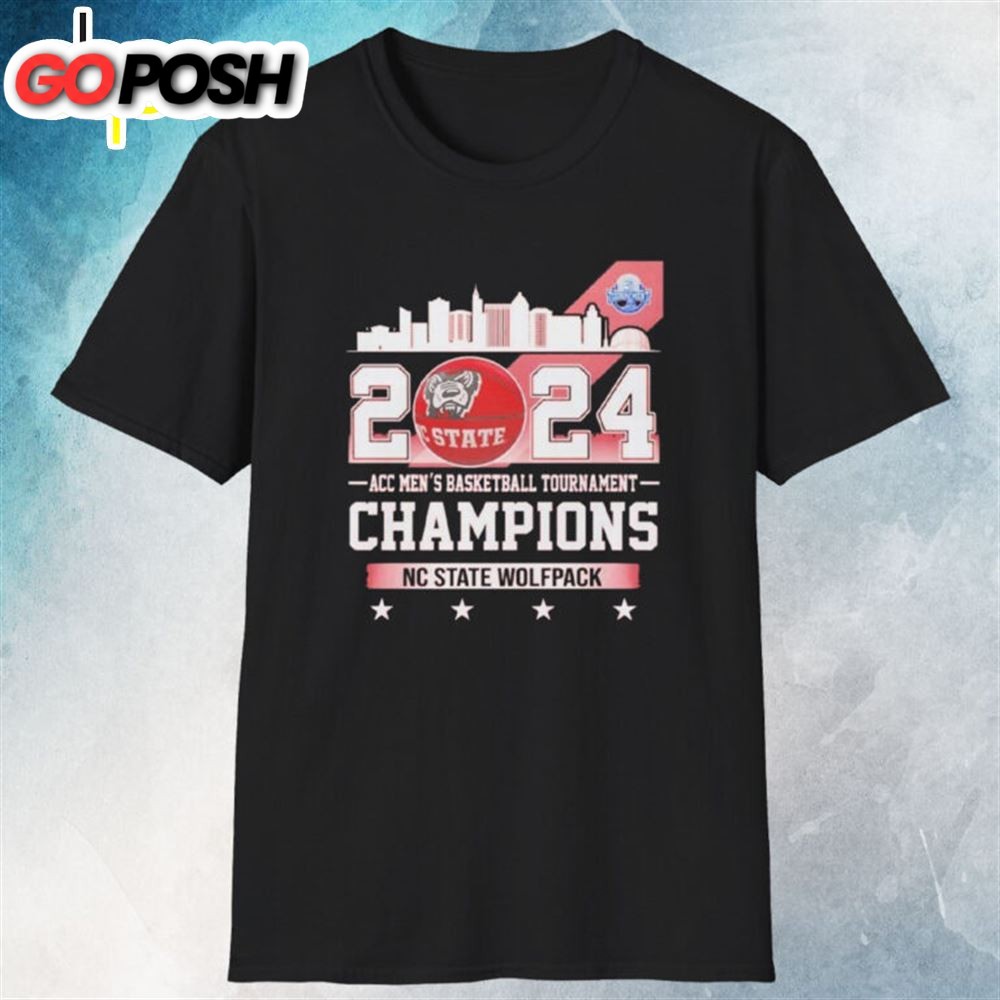 NC State Wolfpack 2025 ACC Mens Basketball Tournament Skyline Shirt