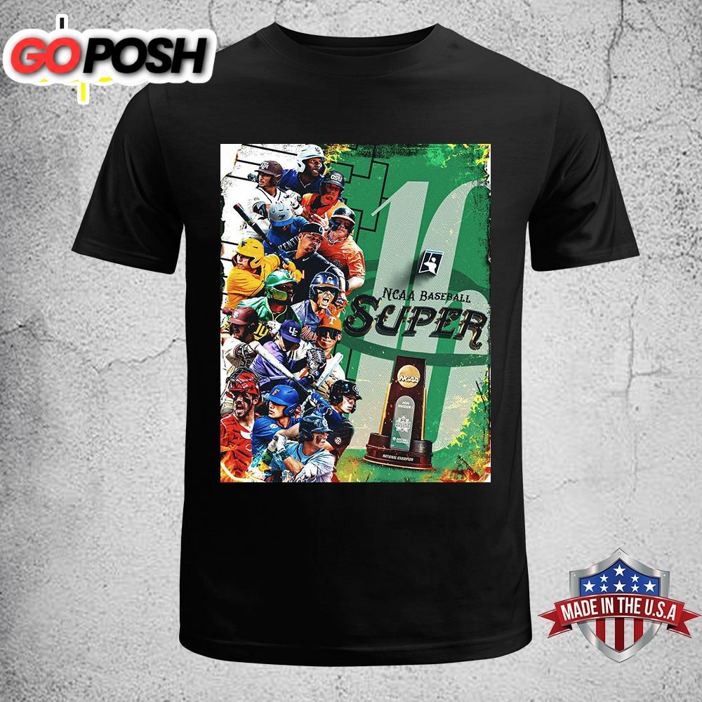 NCAA Baseball The Super 16 2025 Division 1 Road To Omaha T-shirt