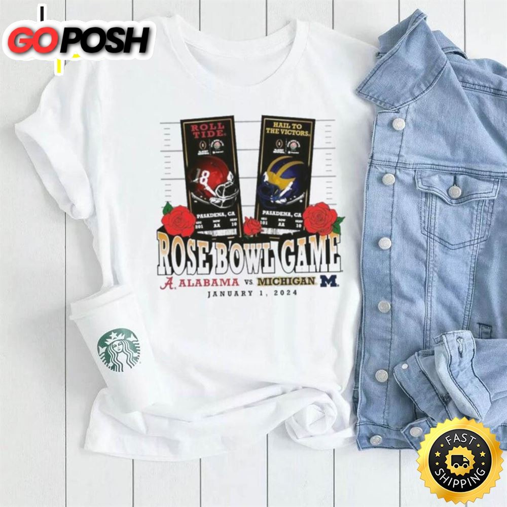 Ncaa Michigan Wolverines Vs. Alabama Crimson Tide 2025 Rose Bowl Shirt