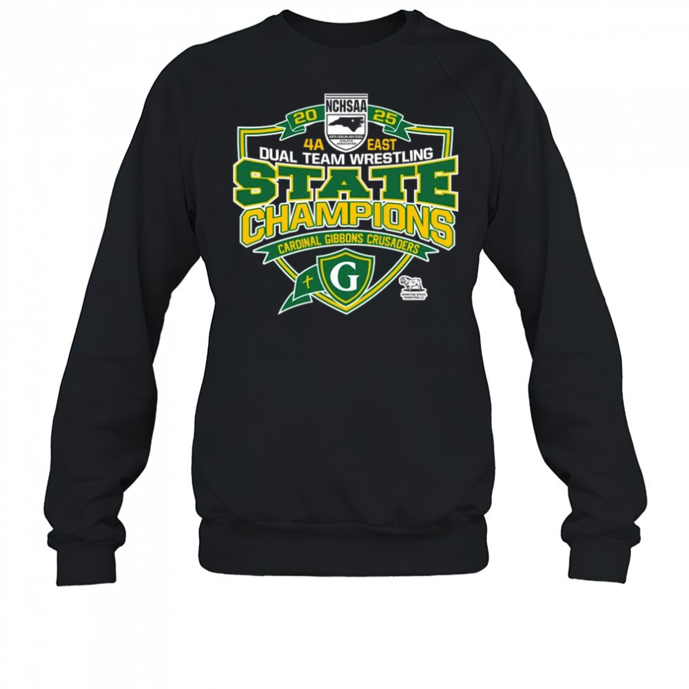 nchsaa-4a-east-dual-team-wrestling-champions-cardinal-gibbons-crusaders-shirt-0675su8r NCHSAA 4A East Dual Team Wrestling Champions Cardinal Gibbons Crusaders Shirt