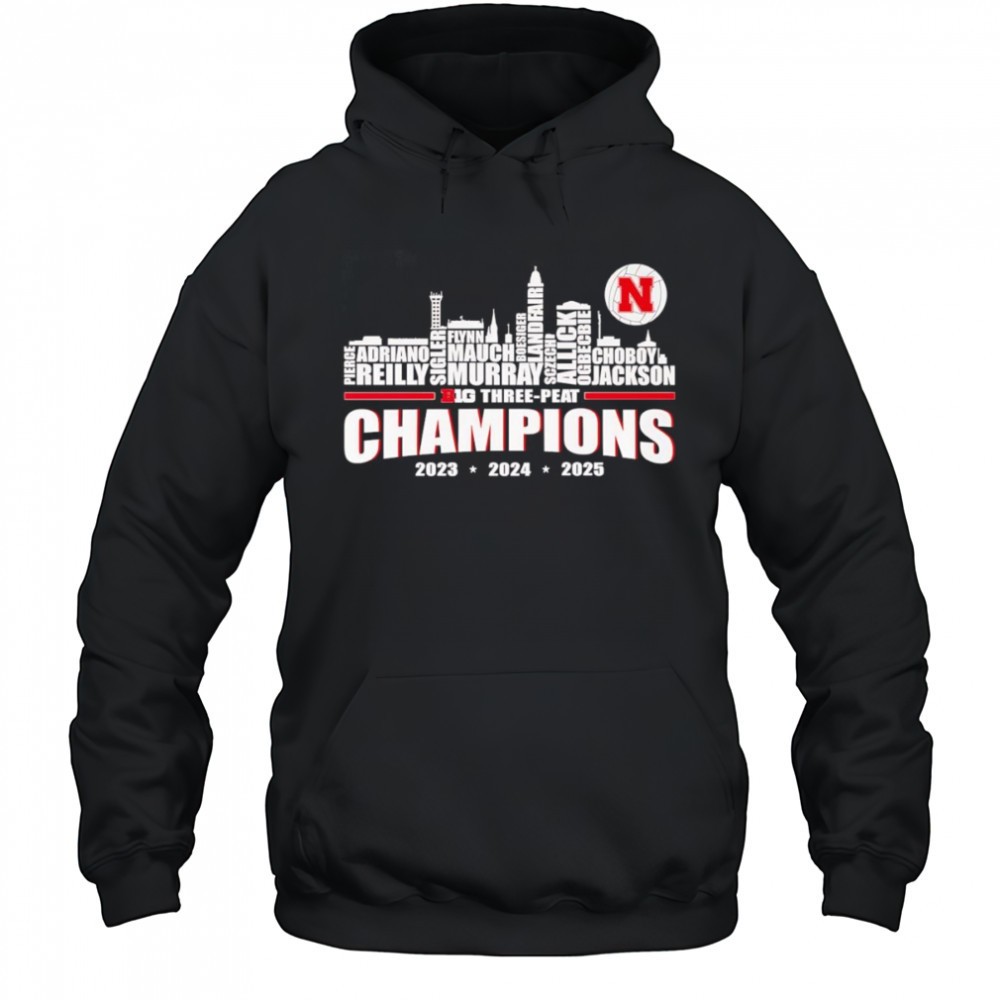 Nebraska Huskers Big Three-Peat Champions 2025 shirt