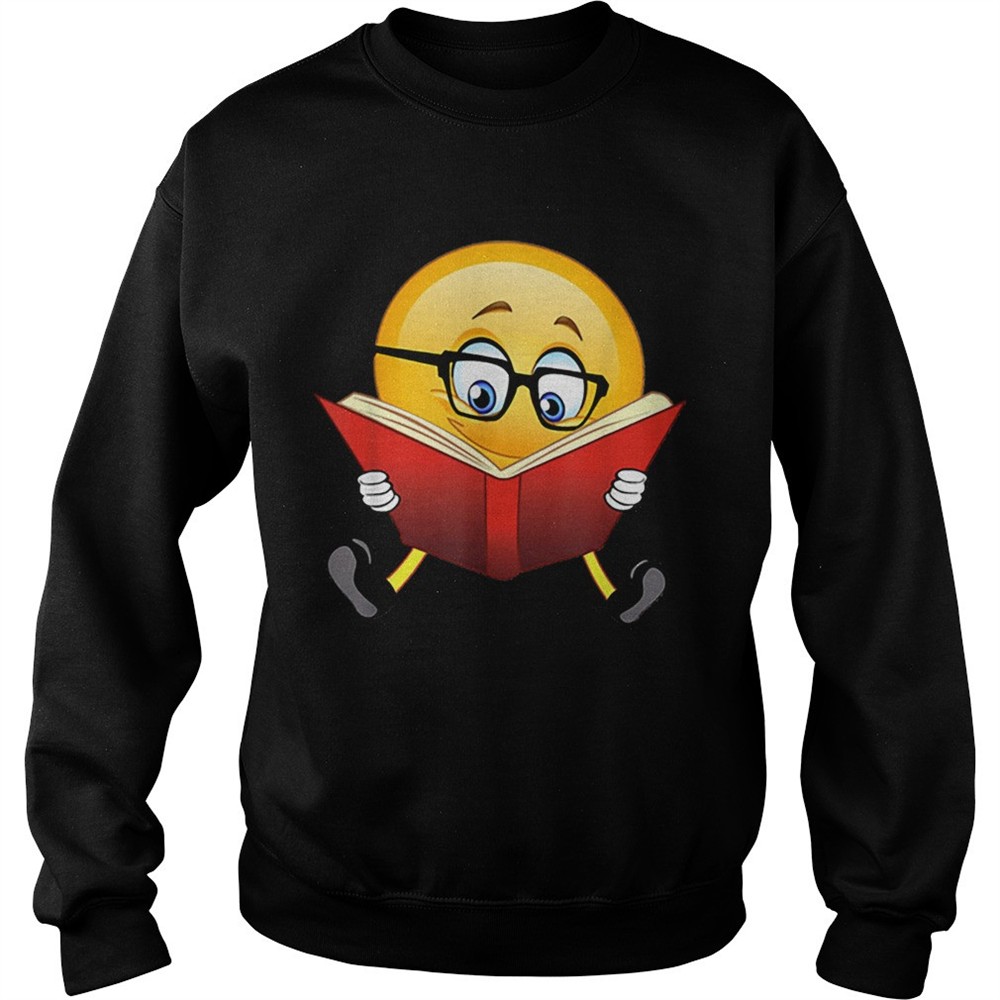 Nerdy Reading Emoji Funny Christmas Cute Book Lover Gift shirt