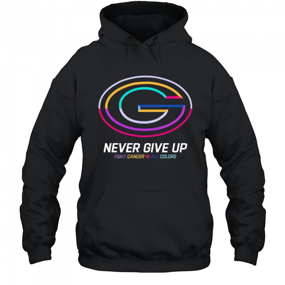 Never give up fight cancer in all colors Green Bay Packers shirt