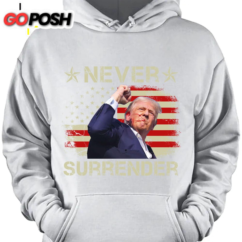 Never Surrender Trump Fight 2024 Shirt Pennsylvania Rally Trump Supporters Shirt Dark
