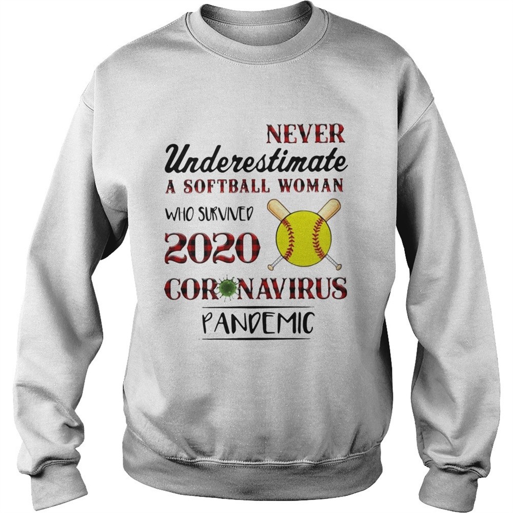 Never Underestimate A Softball Woman Who Survived 2020 Coronavirus Pandemic shirt
