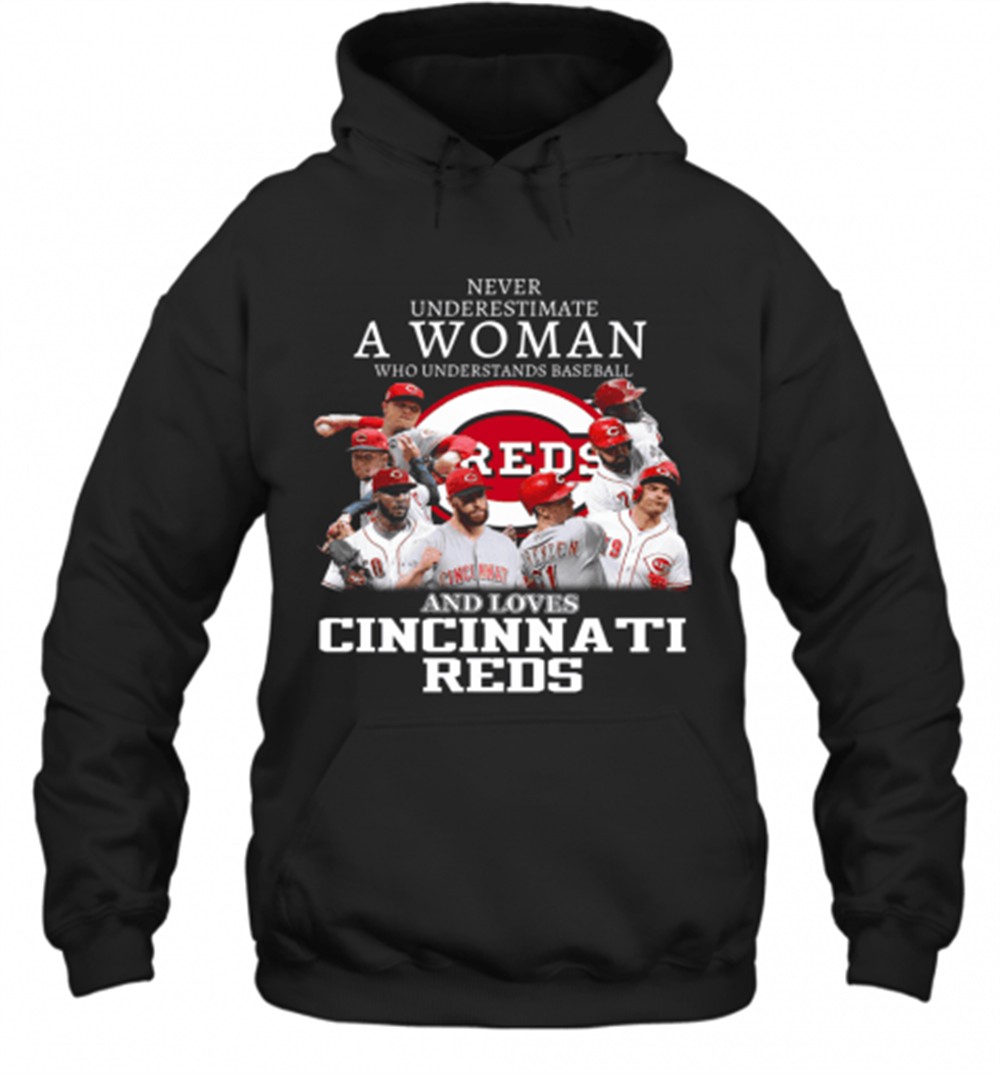 Never Underestimate A Woman Who Understands Baseball And Loves Cincinnati Reds T-Shirt