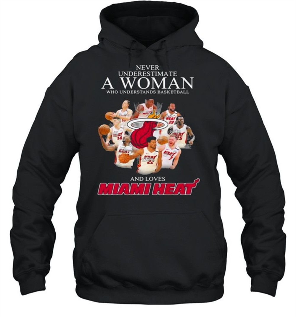 Never Underestimate A Woman Who Understands Basketball And Loves Miami Heat Signature Shirt