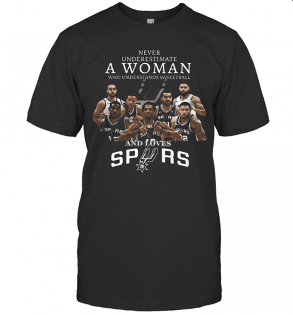 never-underestimate-a-woman-who-understands-basketball-and-loves-san-antonio-spu-m4mjlf1z Never Underestimate A Woman Who Understands Basketball And Loves San Antonio Spurs T-Shirt