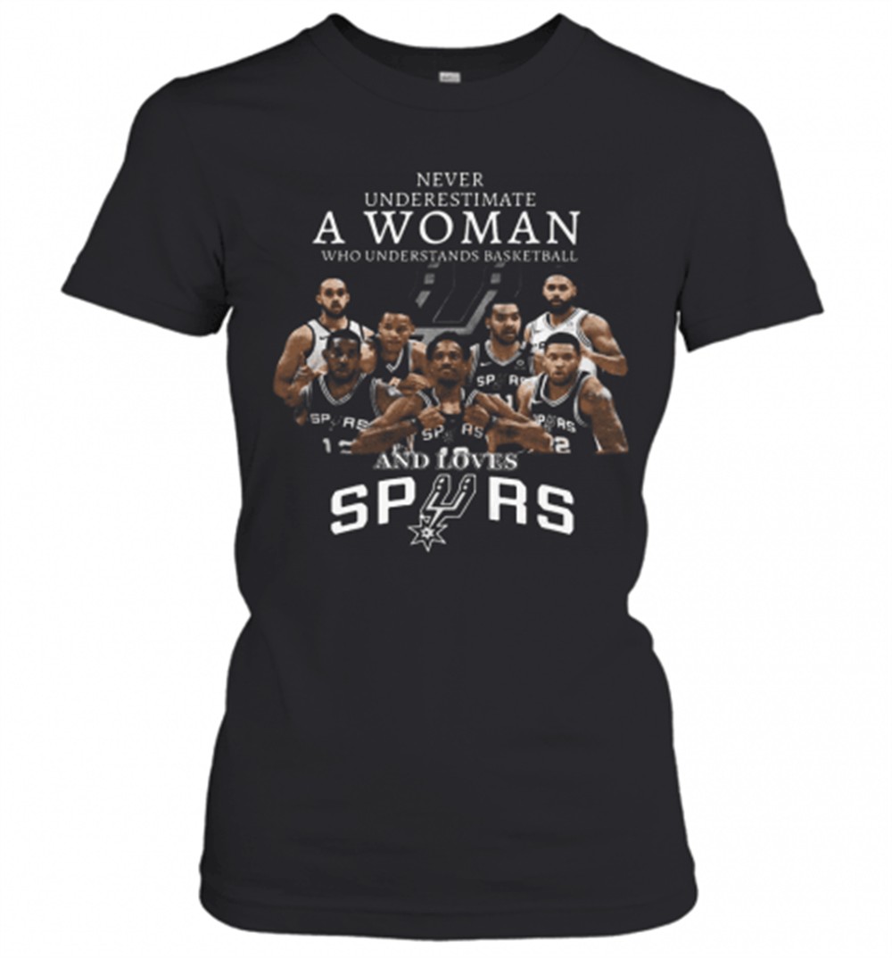 never-underestimate-a-woman-who-understands-basketball-and-loves-san-antonio-spu-m4mjlf1z Never Underestimate A Woman Who Understands Basketball And Loves San Antonio Spurs T-Shirt