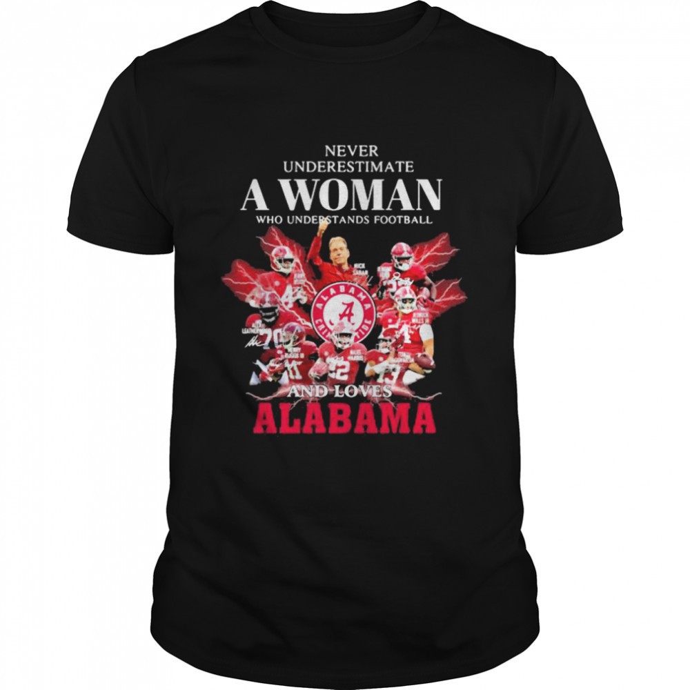never-underestimate-a-woman-who-understands-football-and-loves-alabama-crimson-t-m1ycl84d Never Underestimate A Woman Who Understands Football And Loves Alabama Crimson Tide shirt