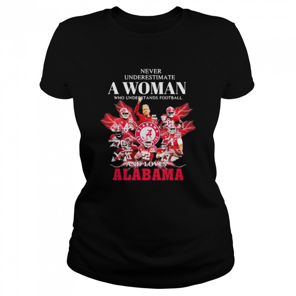 never-underestimate-a-woman-who-understands-football-and-loves-alabama-crimson-t-m1ycl84d Never Underestimate A Woman Who Understands Football And Loves Alabama Crimson Tide shirt
