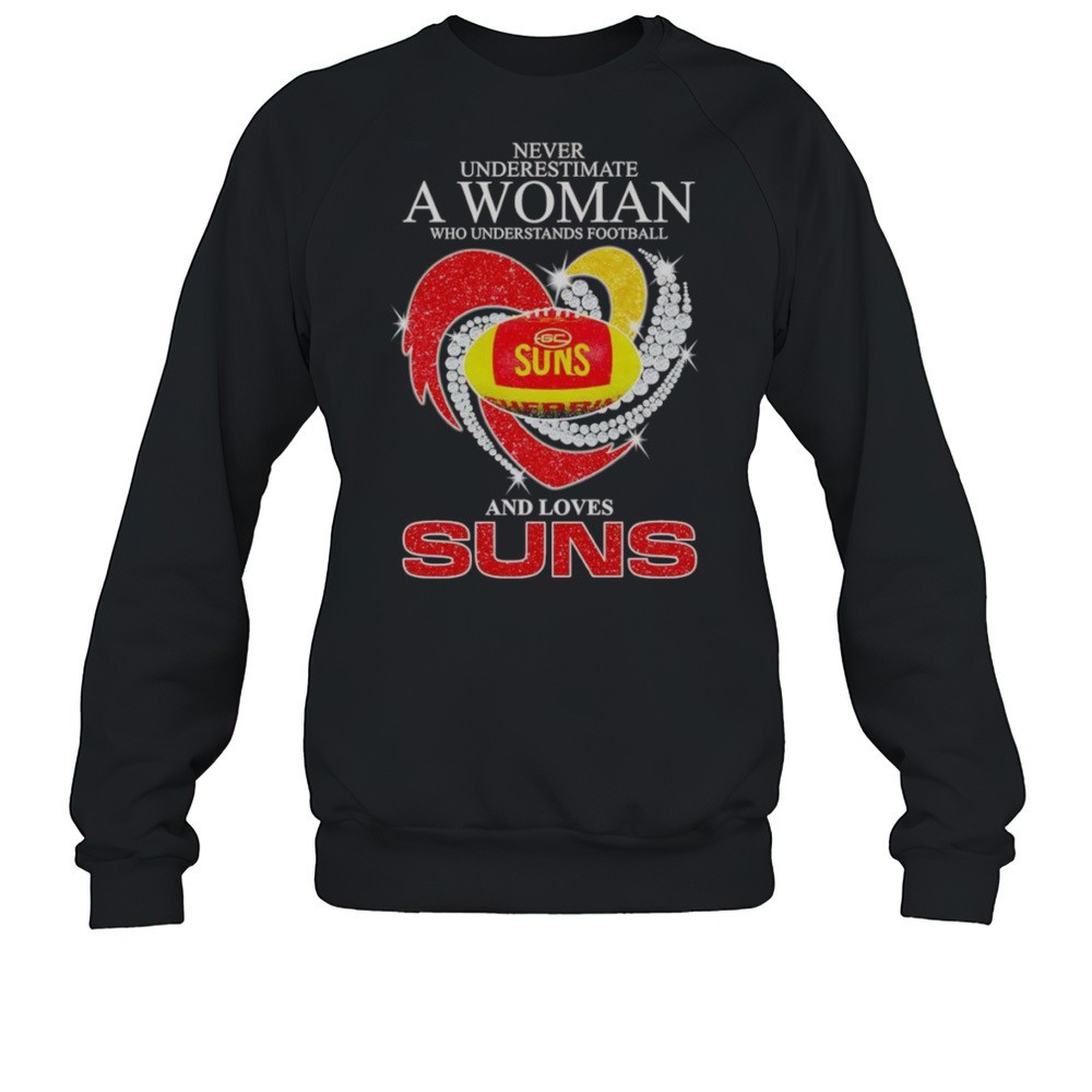 Never Underestimate A Woman Who Understands Football And Loves Suns Diamond Shirt
