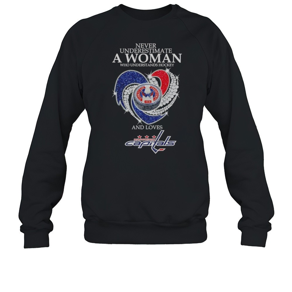 Never Underestimate A Woman Who Understands Hockey And Loves Washington Capitals Shirt
