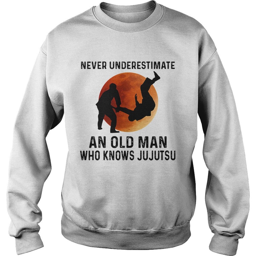 Never Underestimate An Old Man Who Knows Jujutsu Moon shirt