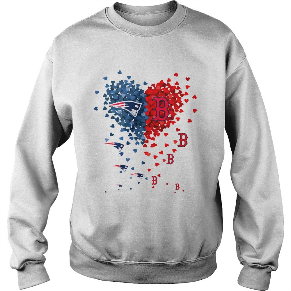 New England Patriots And Boston Red Sox Tiny Hearts Shape Shirt
