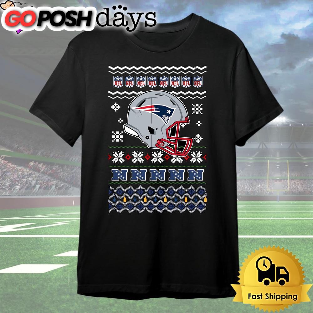 New England Patriots Helmet Team Christmas T Shirt