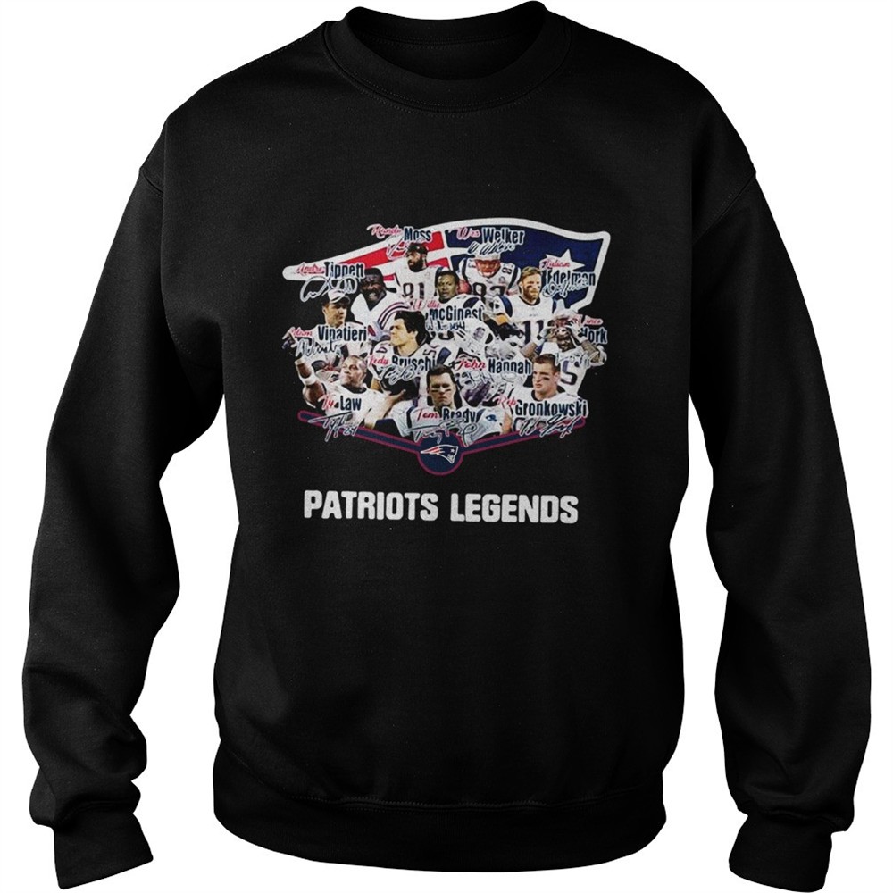 New England Patriots Wes Welker Andre Tippett Ty Law Adam Vinatieri Legends Signatures shirt