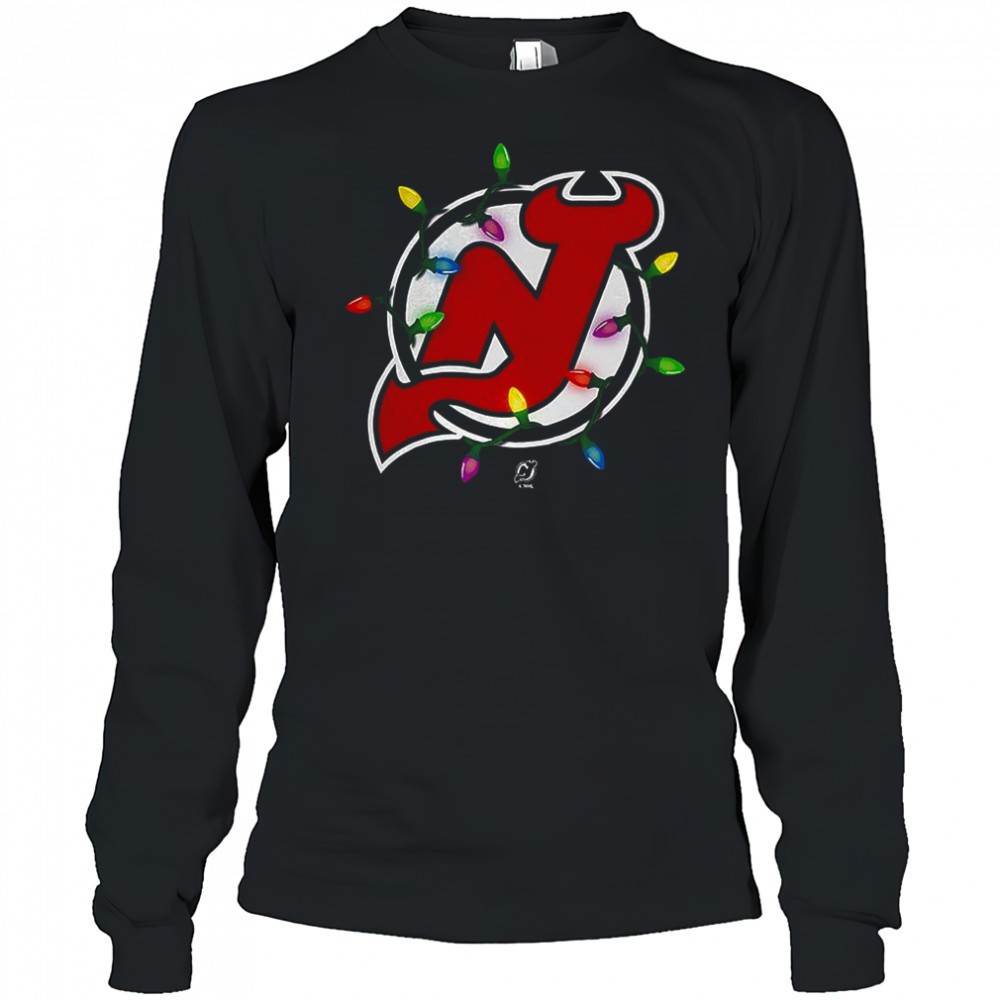 new-jersey-devils-logo-holiday-merry-christmas-lights-shirt-n4aolqqk New Jersey Devils logo Holiday Merry Christmas lights shirt