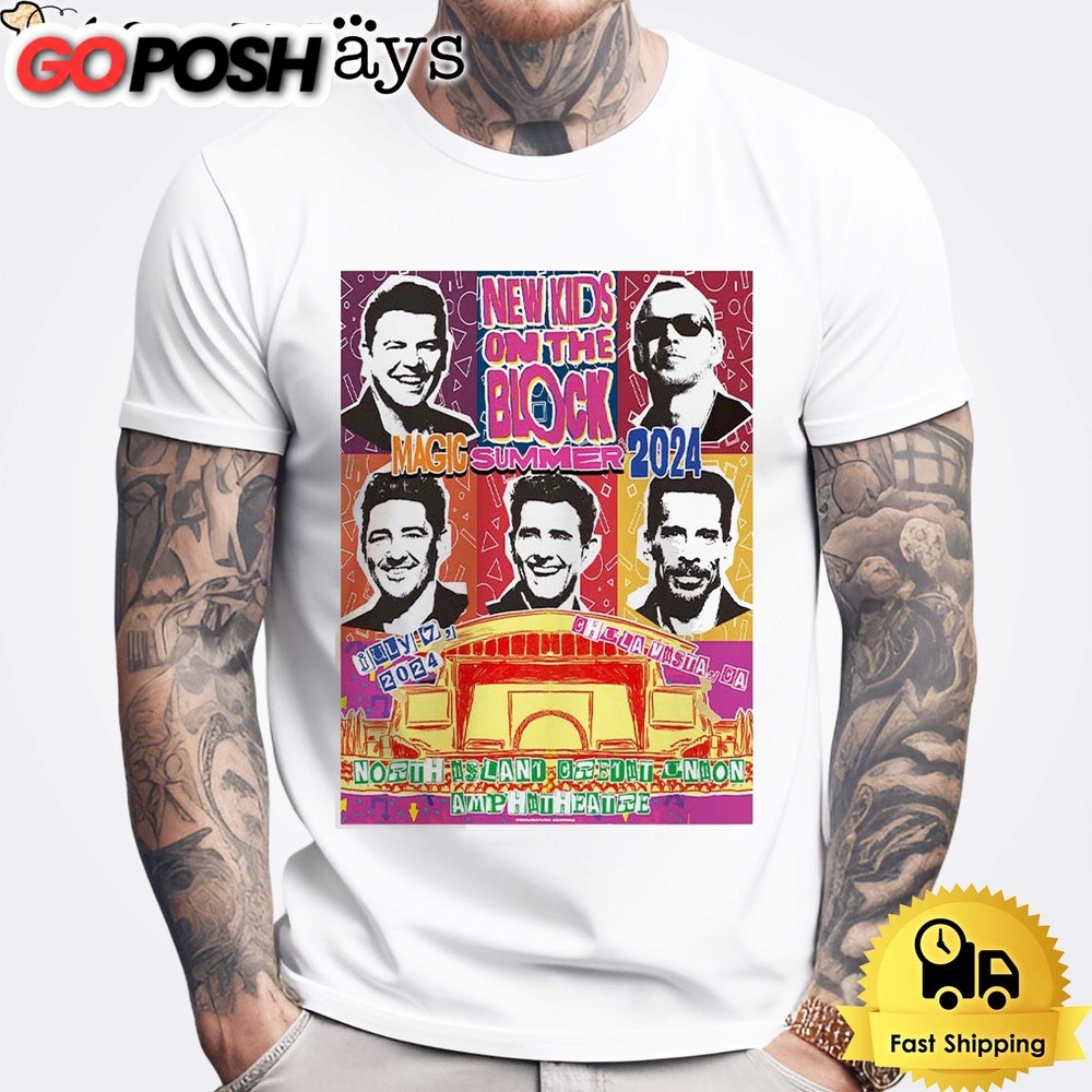 New Kids On The Block Magic Summer 2024 At North Island Credit Union Amphitheatre Unisex T-Shirt