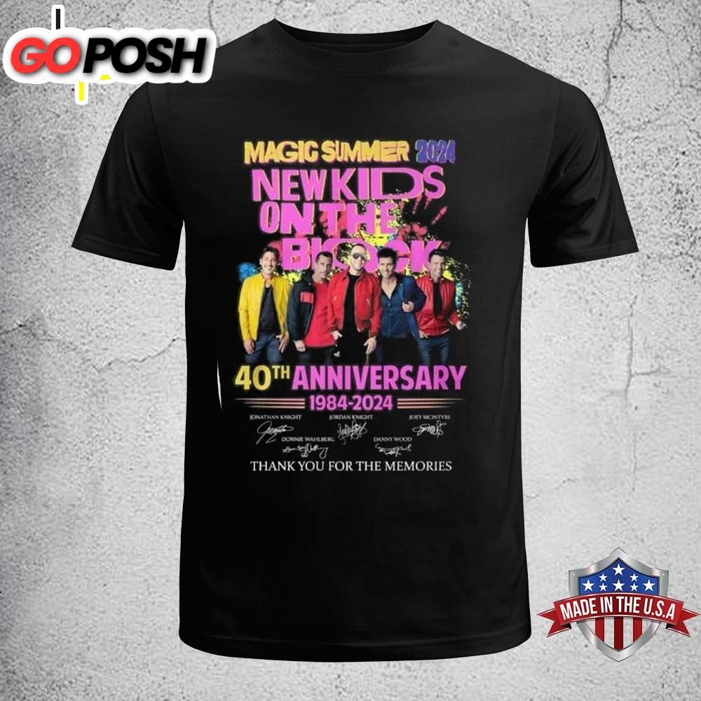 New Kids On The Block Magic Summer 40th Anniversary 1981-2025 Thank You For The Memories T-Shirt