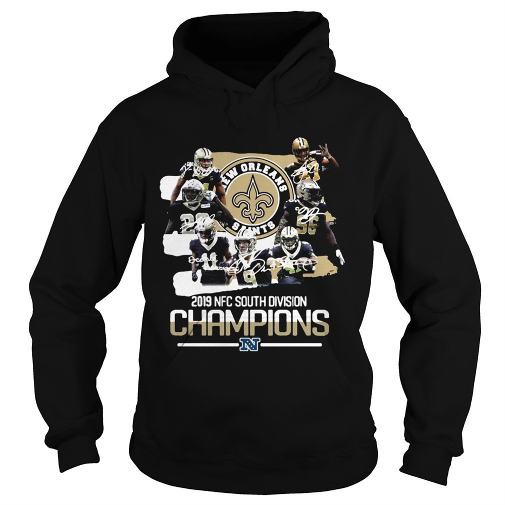 new-orleans-saints-2019-nfc-south-division-champions-signature-shirt-2ssxasn2 New Orleans Saints 2019 NFC South Division Champions signature shirt