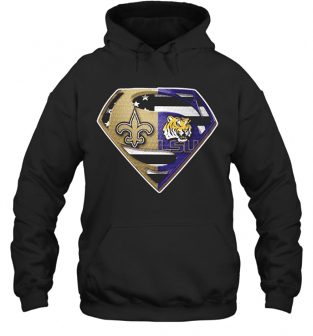 New Orleans Saints And LSU Tiger Superman T-Shirt