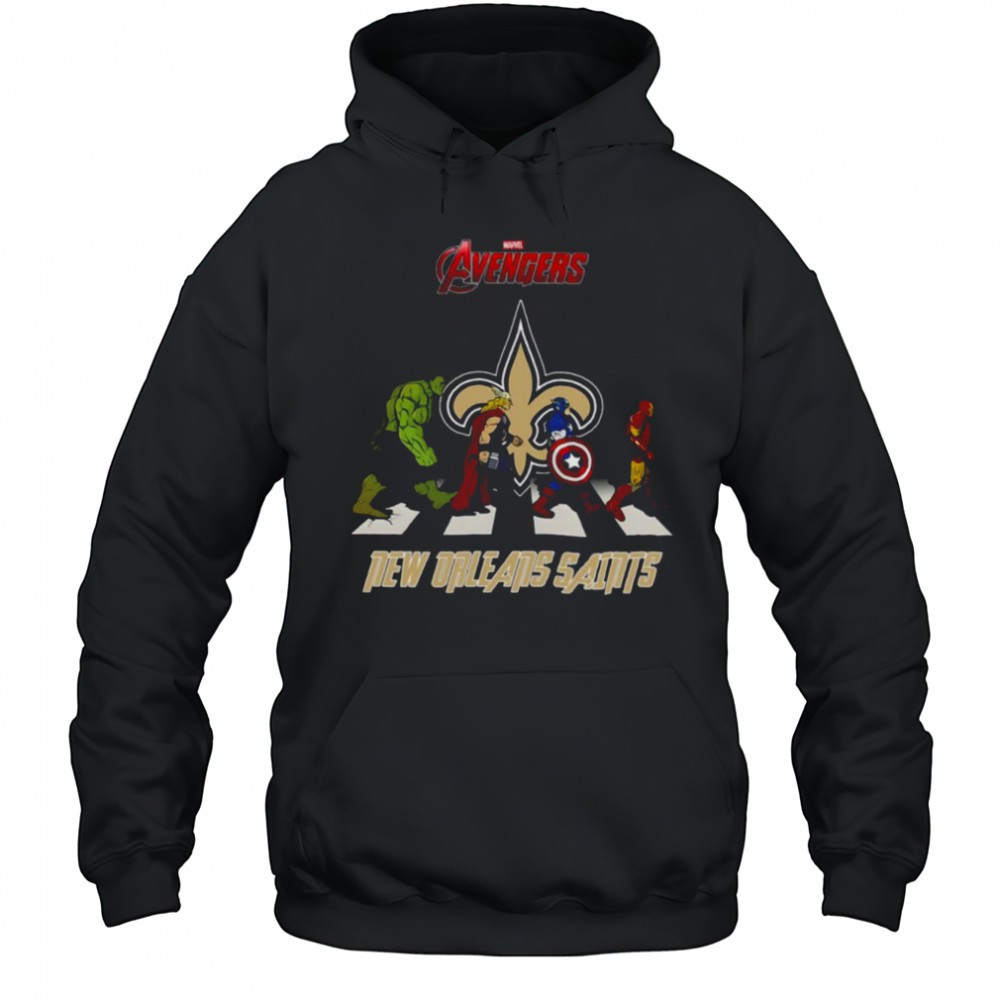New Orleans Saints Marvel Avengers abbey road shirt