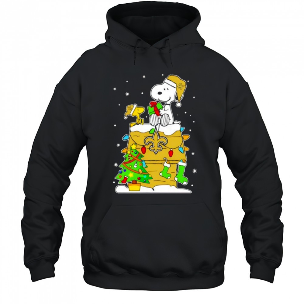 New Orleans Saints Snoopy and Woodstock Christmas Shirt