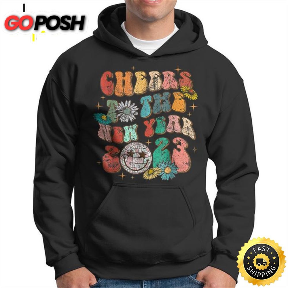 New Year Eve Costume Cheers To The New Year 2025 Groovy Unisex Basic T-shirt