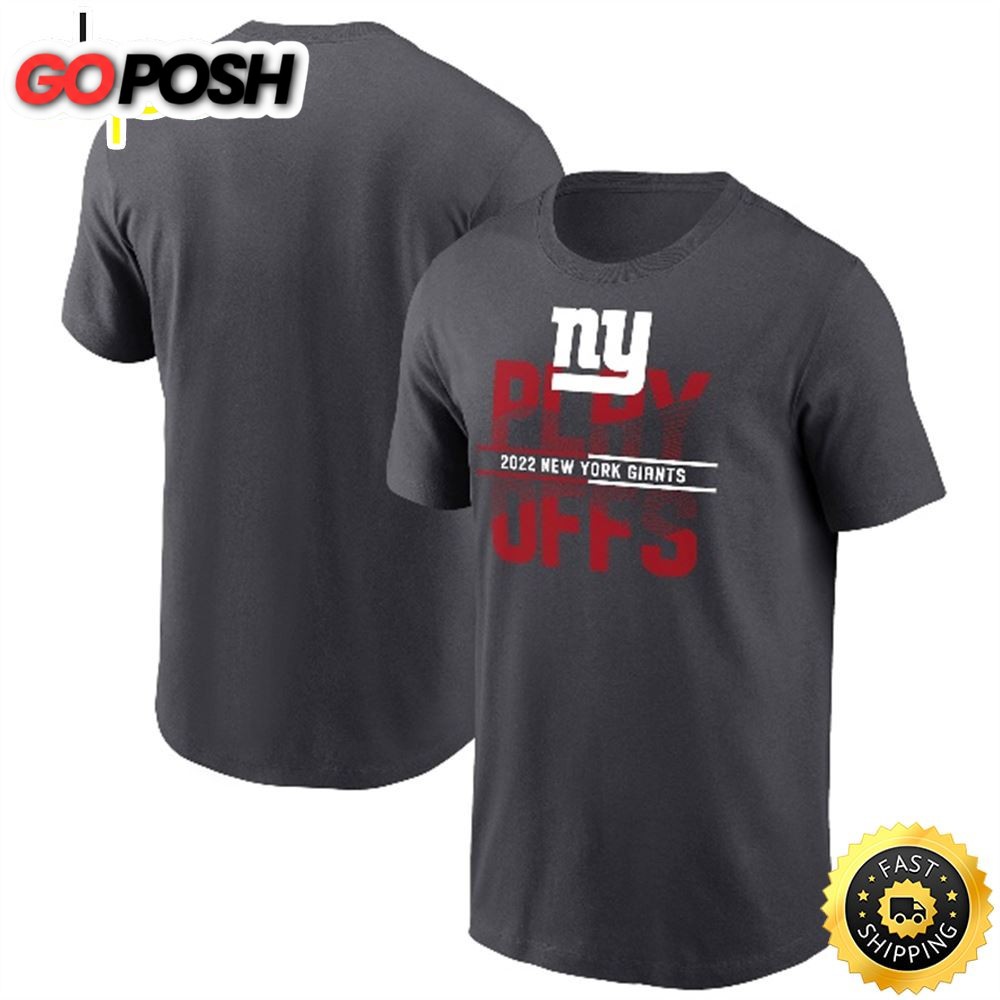 New York Giants 2025 NFL Playoffs Iconic Anthracite T-shirt