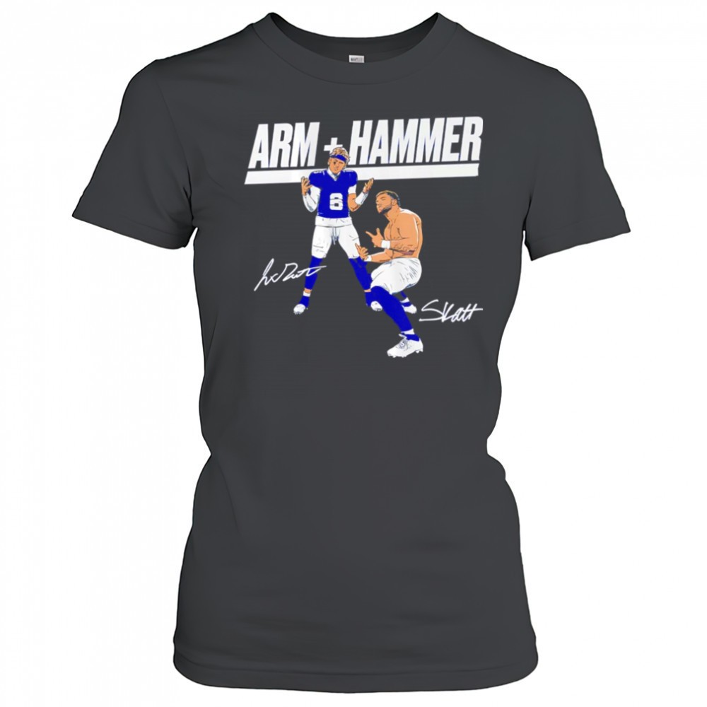 new-york-giants-arm-hammer-jaxson-dart-and-cam-skattebo-t-shirts-ups19gvi New York Giants Arm + Hammer Jaxson Dart and Cam Skattebo T-shirts