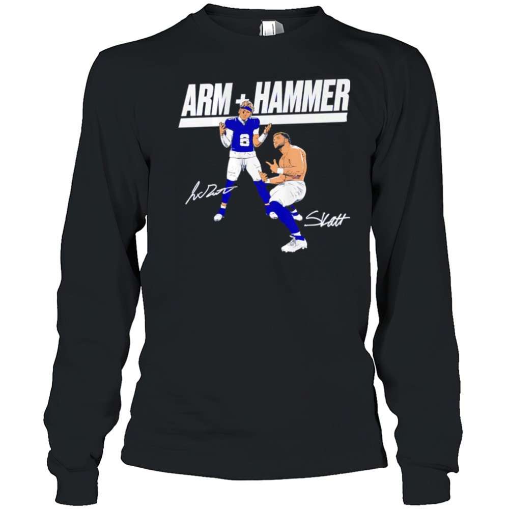 new-york-giants-arm-hammer-jaxson-dart-and-cam-skattebo-t-shirts-ups19gvi New York Giants Arm + Hammer Jaxson Dart and Cam Skattebo T-shirts