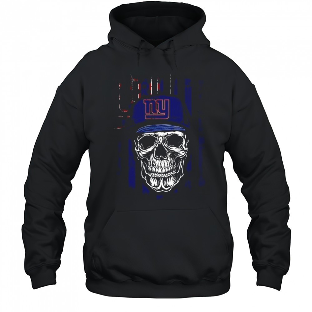 New York Giants NFL Skull American Flag Footaball Lover T-Shirt